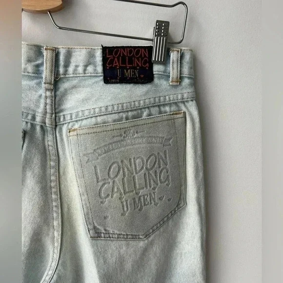 Vintage London Calling Jeans High Waist Tapered Light Wash Mom Jeans England - Picture 10 of 14